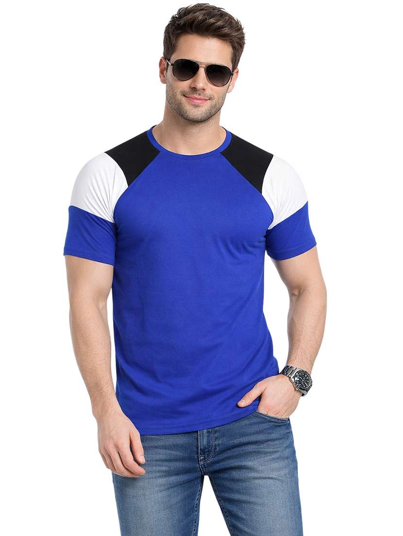 men color block raglan sleeve regular fit t-shirt