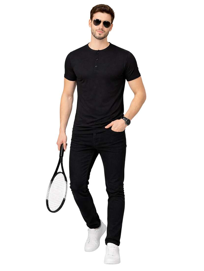 men solid short sleeve regular fit t-shirt - 22563710 -  Standard Image - 4