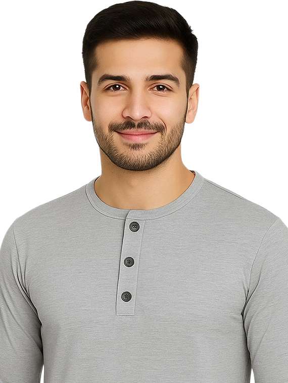 men solid long sleeve regular fit t-shirt - 22563734 -  Standard Image - 1