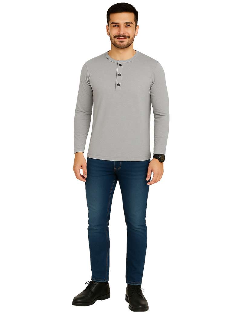 men solid long sleeve regular fit t-shirt - 22563734 -  Standard Image - 4