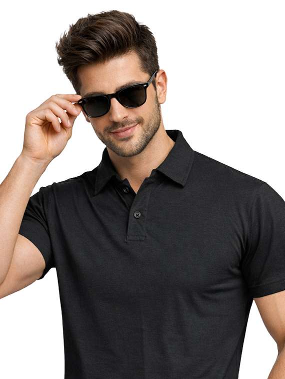 men solid short sleeve regular fit polo t-shirt - 22563754 -  Standard Image - 1