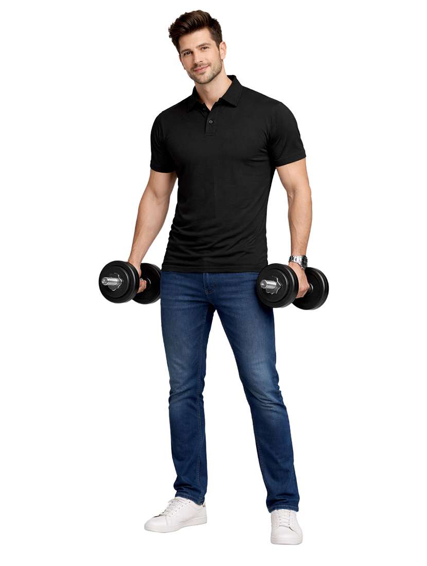 men solid short sleeve regular fit polo t-shirt - 22563754 -  Standard Image - 4