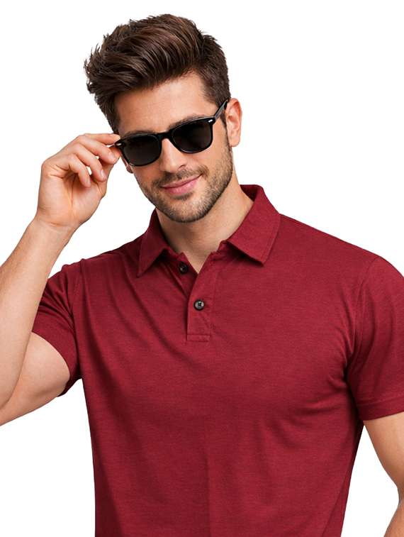men solid short sleeve regular fit polo t-shirt - 22563755 -  Standard Image - 1