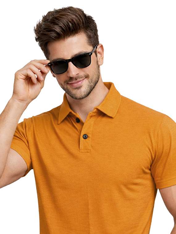 men solid short sleeve regular fit polo t-shirt - 22563756 -  Standard Image - 1