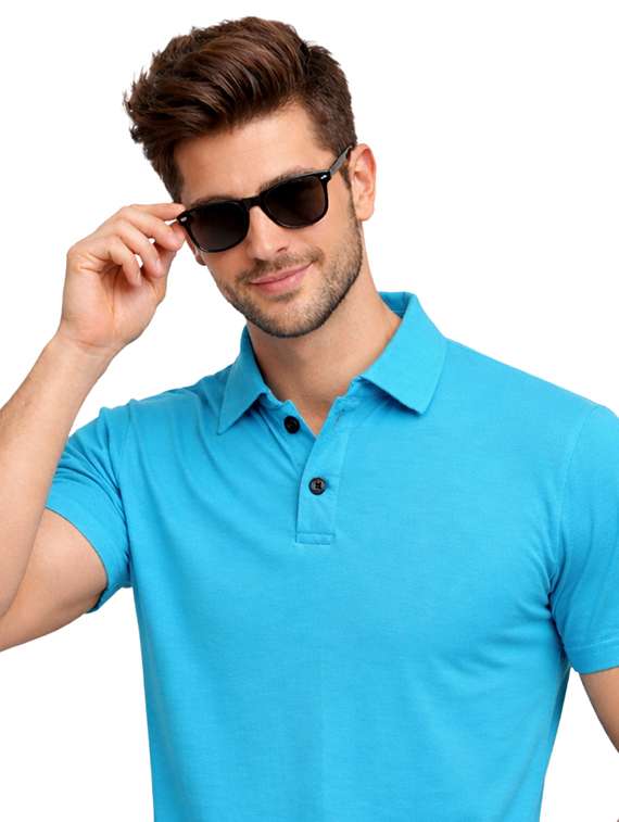 men solid short sleeve regular fit polo t-shirt - 22563757 -  Standard Image - 1