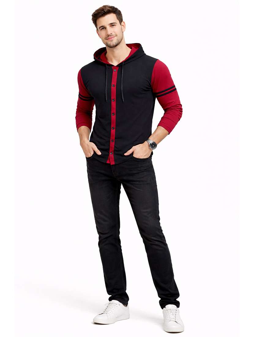 men color block long sleeve regular fit polo t-shirt - 22563774 -  Standard Image - 4