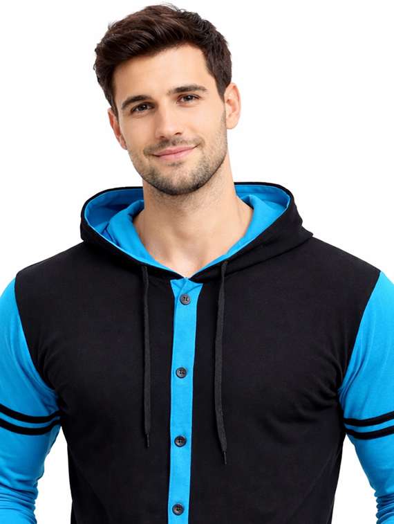 men color block long sleeve regular fit polo t-shirt - 22563776 -  Standard Image - 1