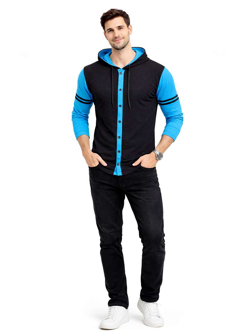 men color block long sleeve regular fit polo t-shirt - 22563776 -  Standard Image - 4