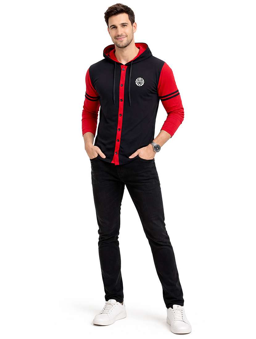 men color block long sleeve regular fit polo t-shirt - 22563778 -  Standard Image - 4