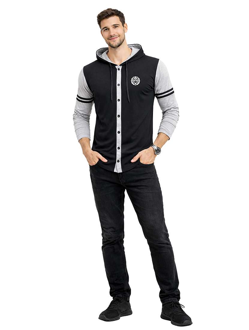 men color block long sleeve regular fit polo t-shirt - 22563782 -  Standard Image - 4