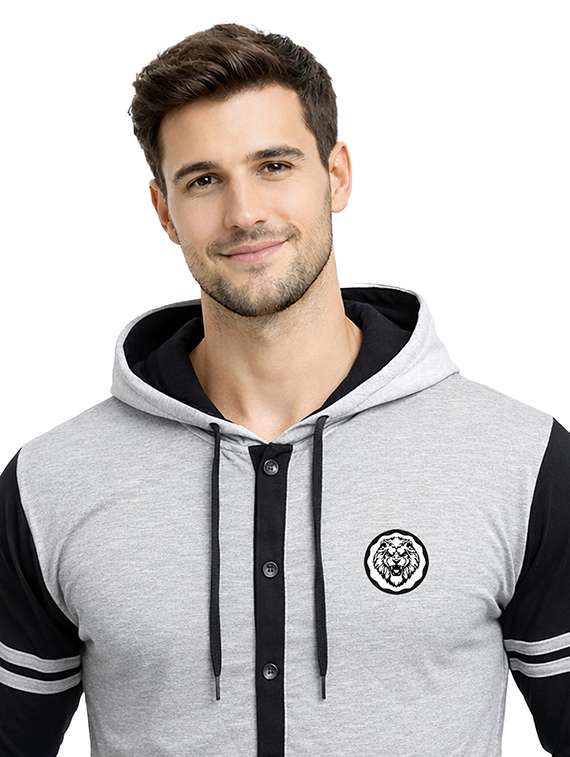 men color block long sleeve regular fit polo t-shirt - 22563783 -  Standard Image - 1
