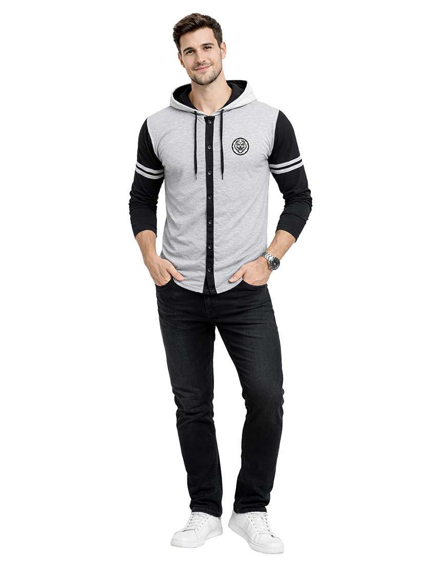men color block long sleeve regular fit polo t-shirt - 22563783 -  Standard Image - 4