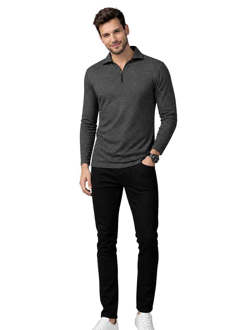 men solid long sleeve regular fit polo t-shirt - 22563785 -  Standard Image - 4