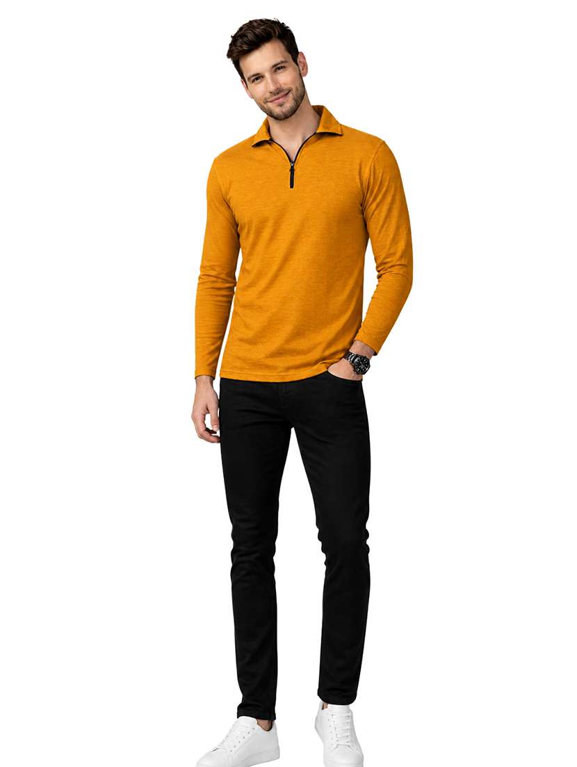 Men Solid Long Sleeve Regular Fit Polo T-shirt - 22563787 -  Standard Image - 4