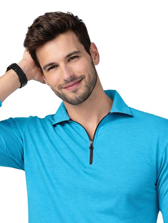 men solid long sleeve regular fit polo t-shirt - 22563789 -  Standard Image - 1