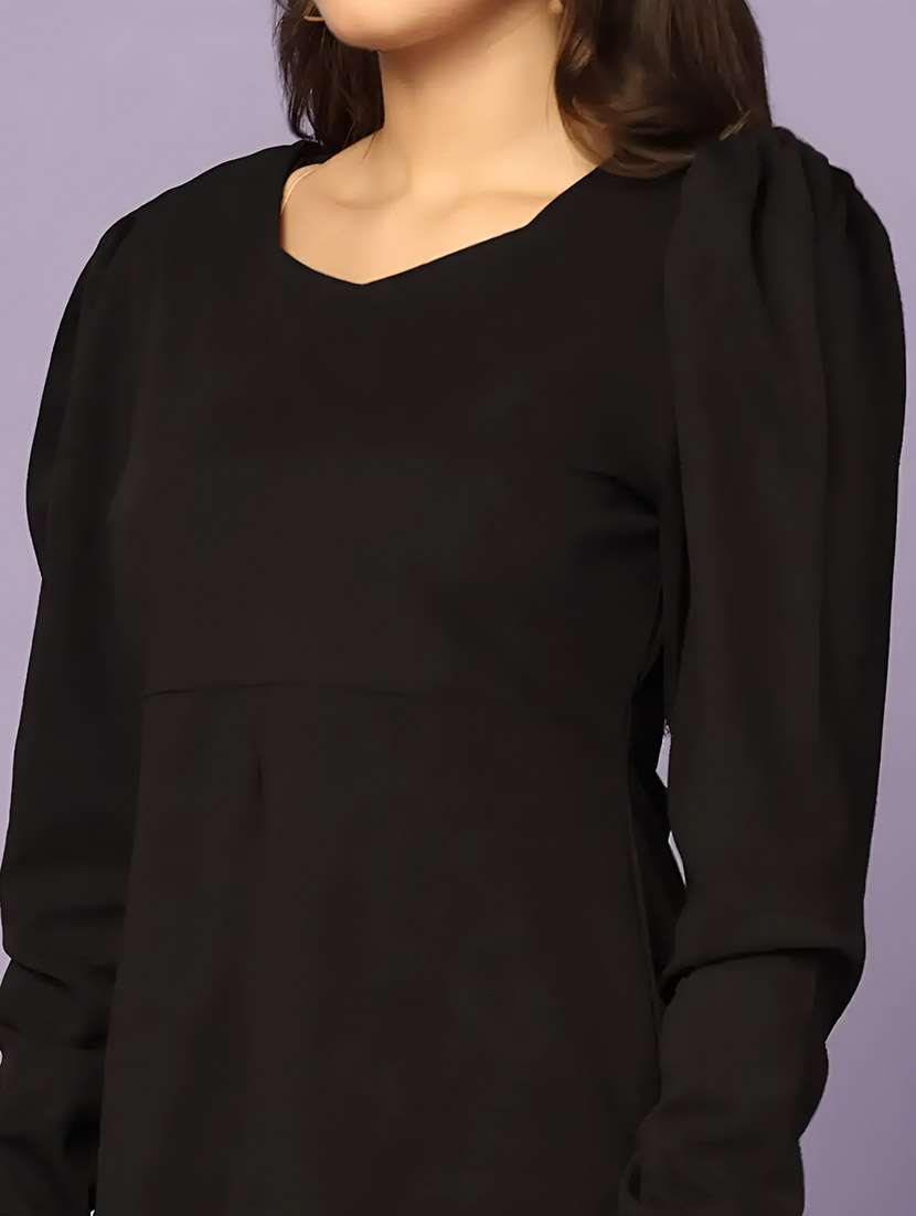 black polyester top and trouser set coord - 22564768 -  Standard Image - 1