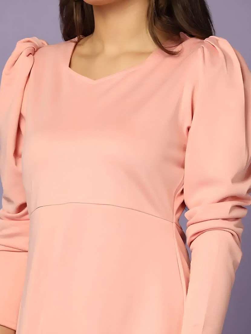peach polyester top and trouser set coord - 22564770 -  Standard Image - 1