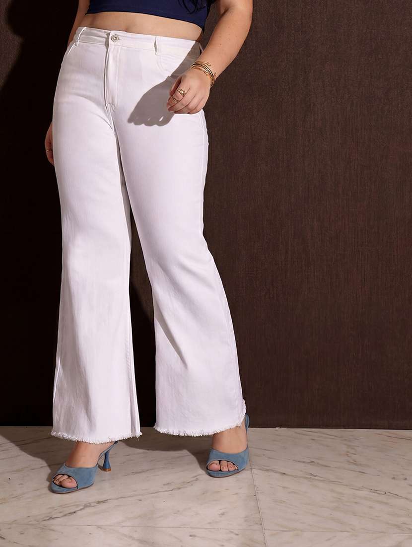 women solid high rise bootcut jeans - 22564877 -  Standard Image - 1