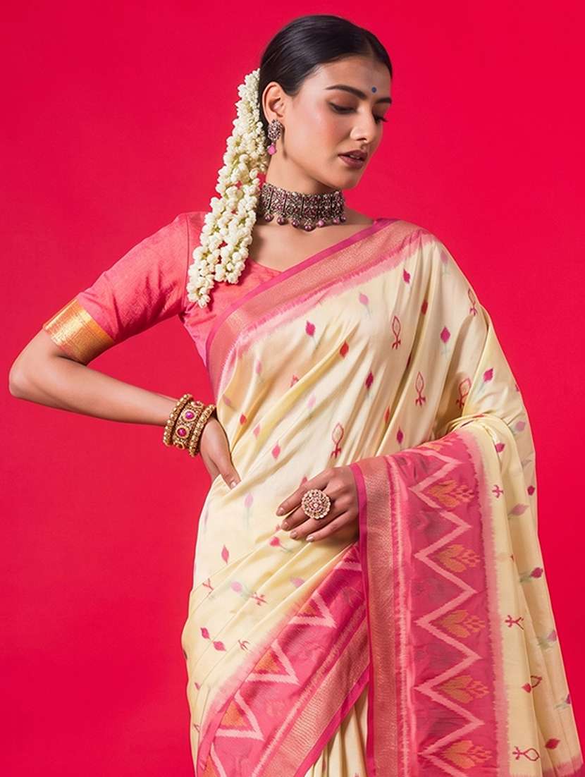 women self design pochampalli saree with blouse - 22564917 -  Standard Image - 1