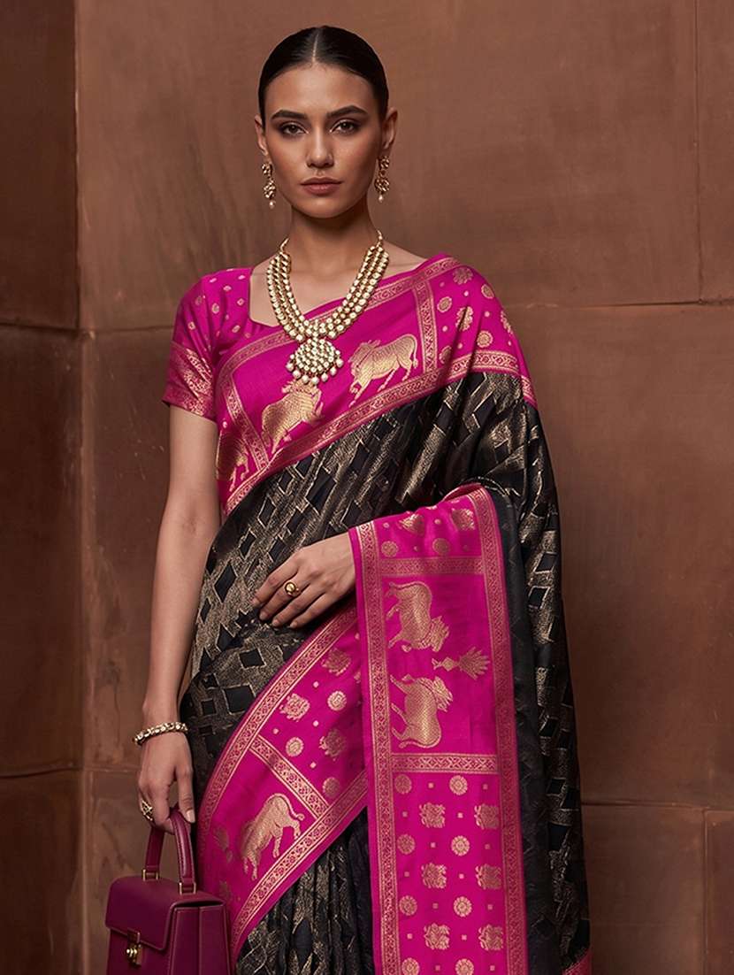women self design kanjivaram saree with blouse - 22565005 -  Standard Image - 1
