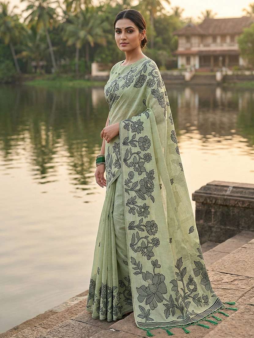 women self design handloom saree with blouse - 22565049 -  Standard Image - 1