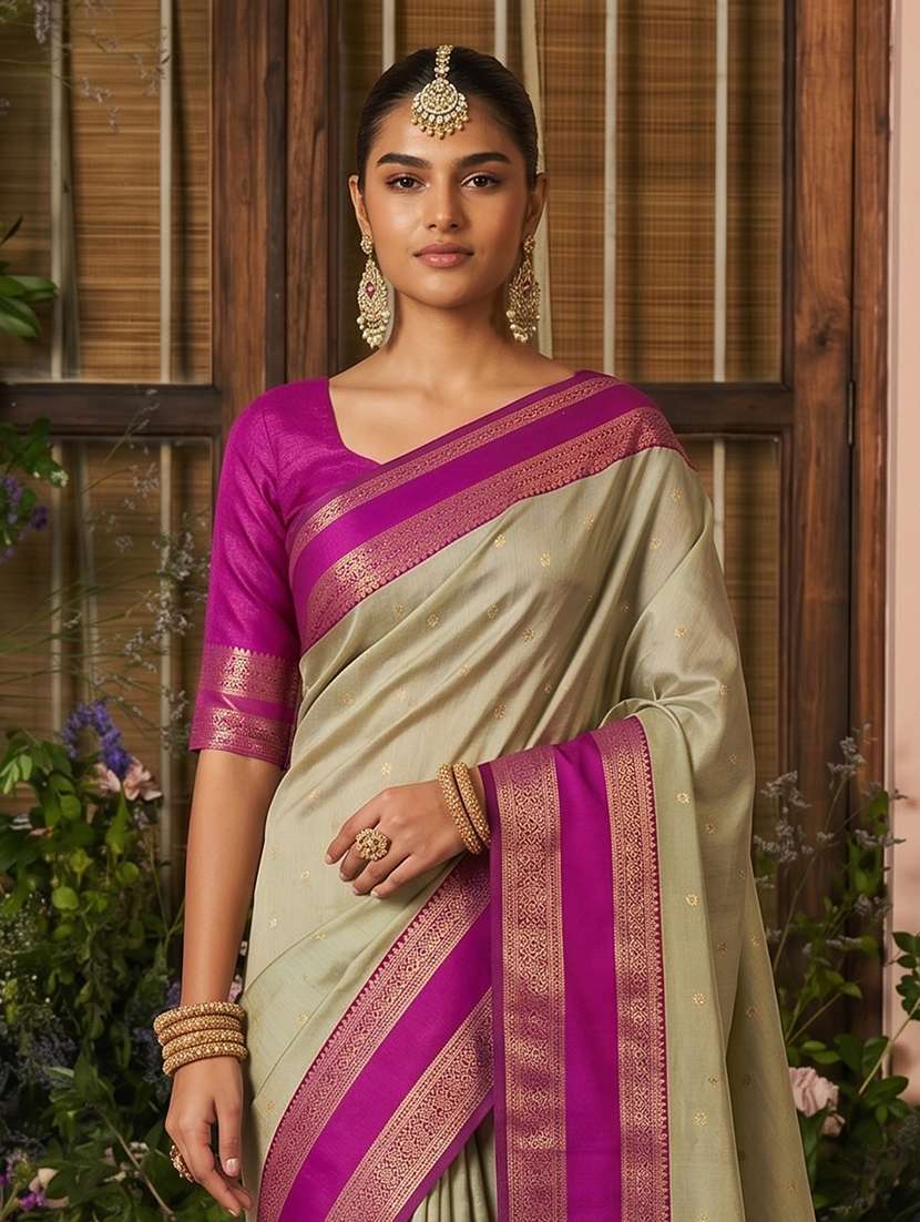 women self design bordered saree with blouse - 22565112 -  Standard Image - 1