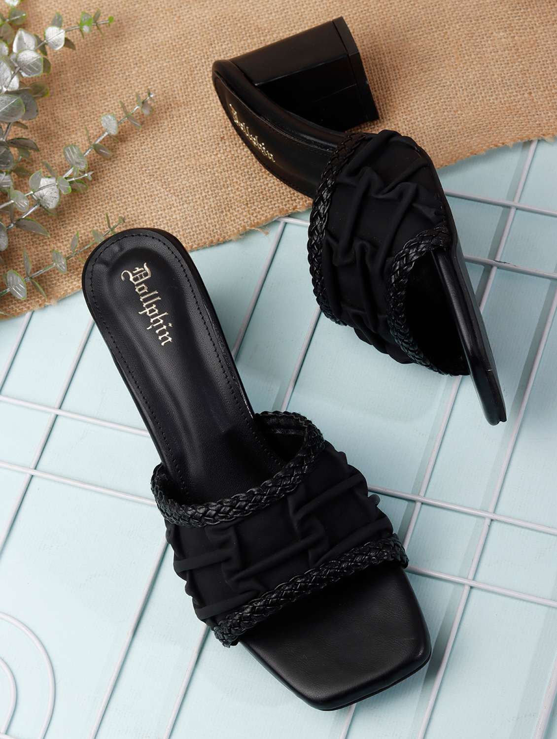 women textured slip on sandal