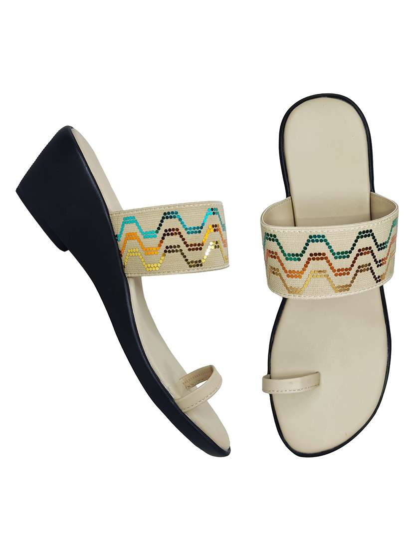 women embellished one toe wedges - 22565260 -  Standard Image - 1