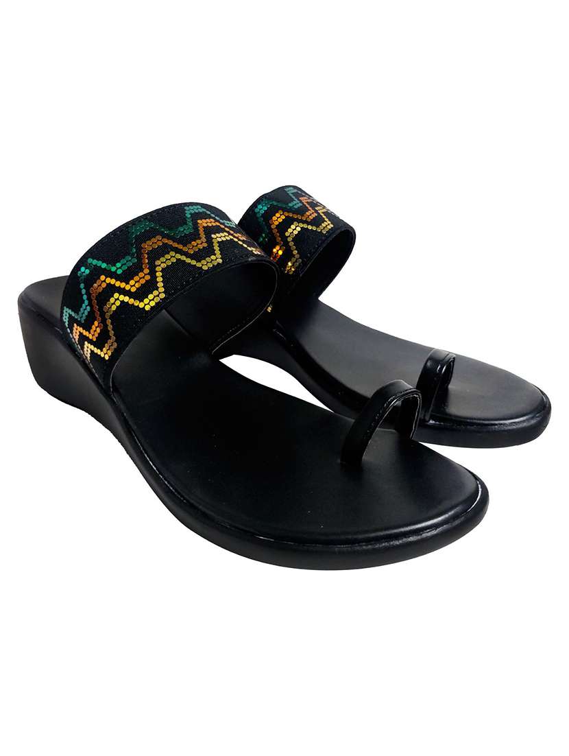 women embellished one toe wedges