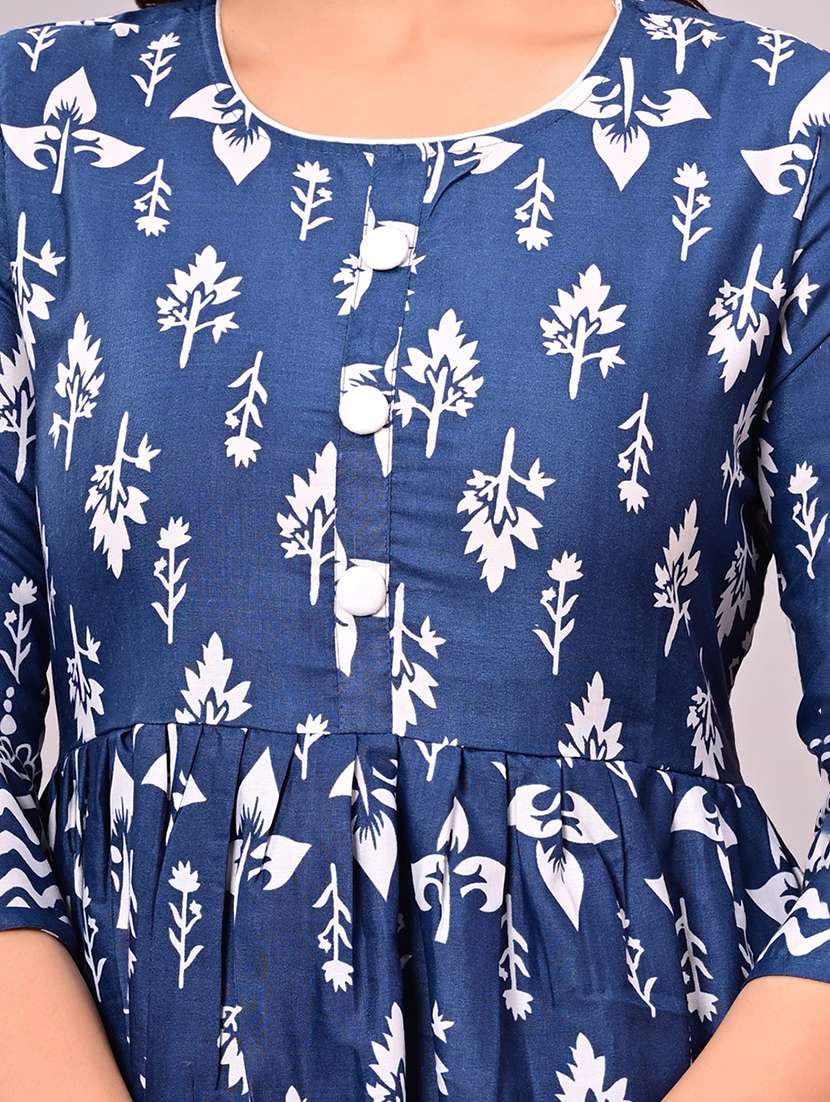 women printed three quarter sleeves flared dress - 22565280 -  Standard Image - 1