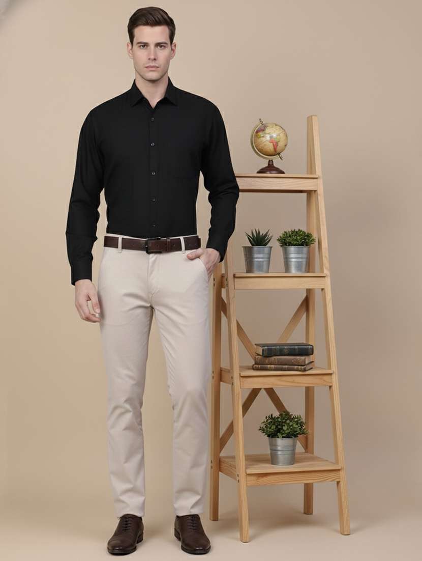 men solid long sleeves formal shirt - 22565301 -  Standard Image - 4