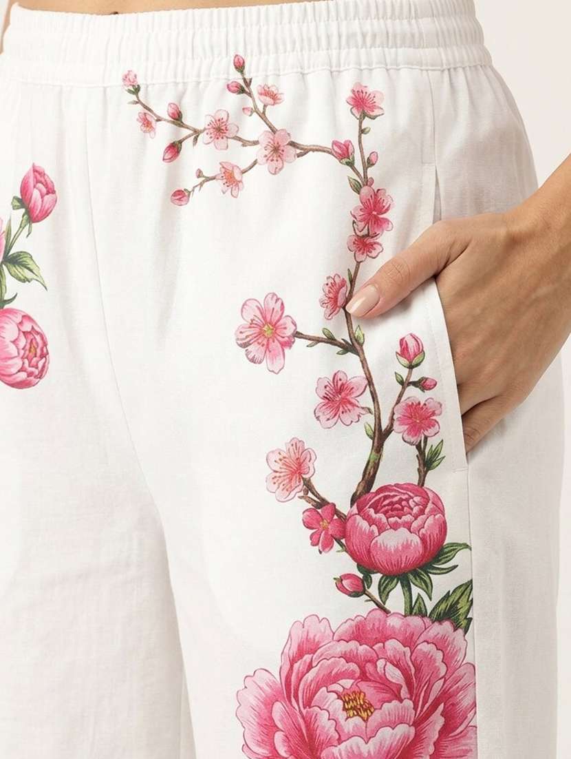 women printed three quarter sleeves shirt and trouser co-ord set - 22565362 -  Standard Image - 4