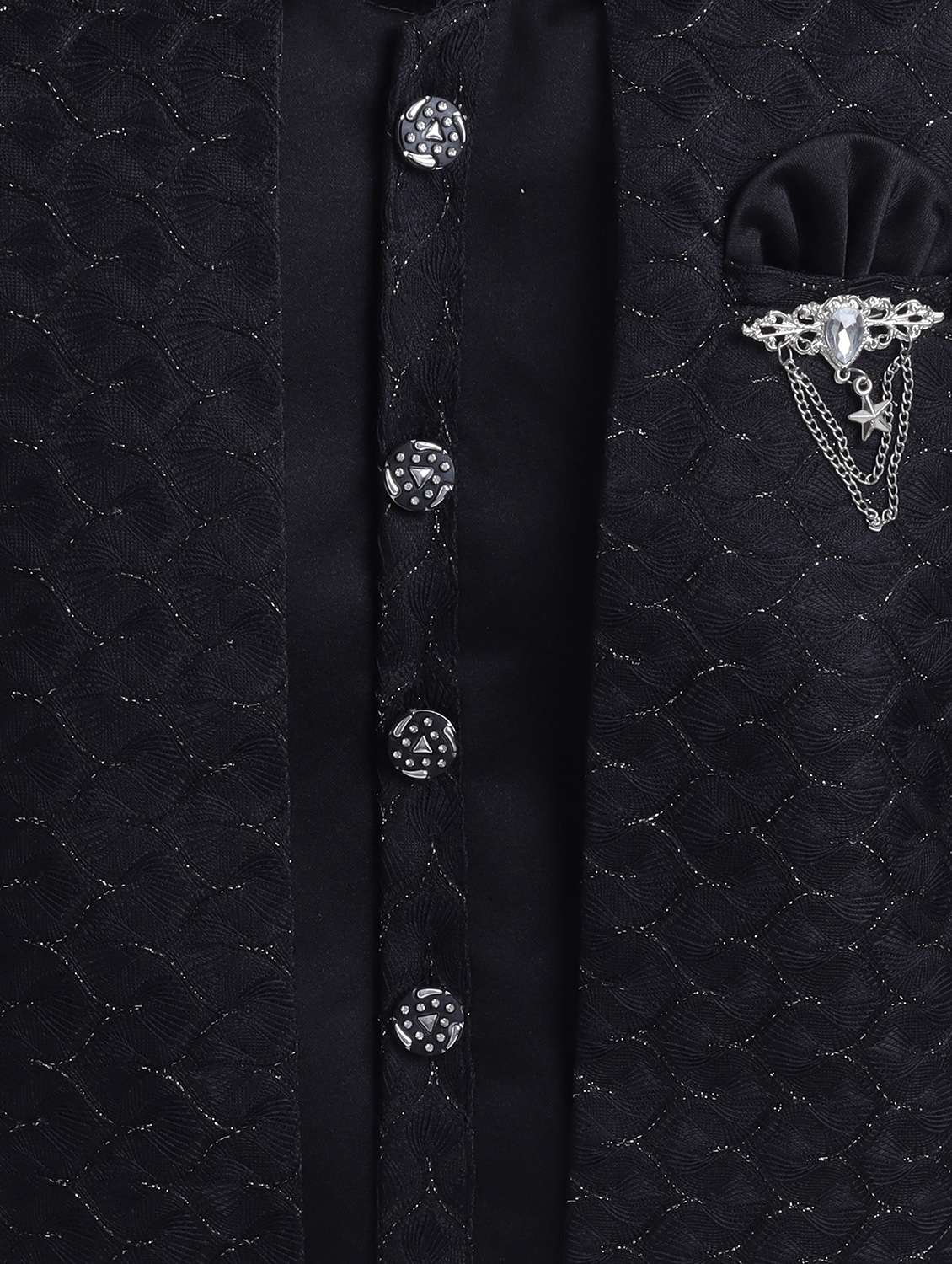 Black Polyester Sherwani Kurtas & Kurta Set - 22565365 -  Standard Image - 1