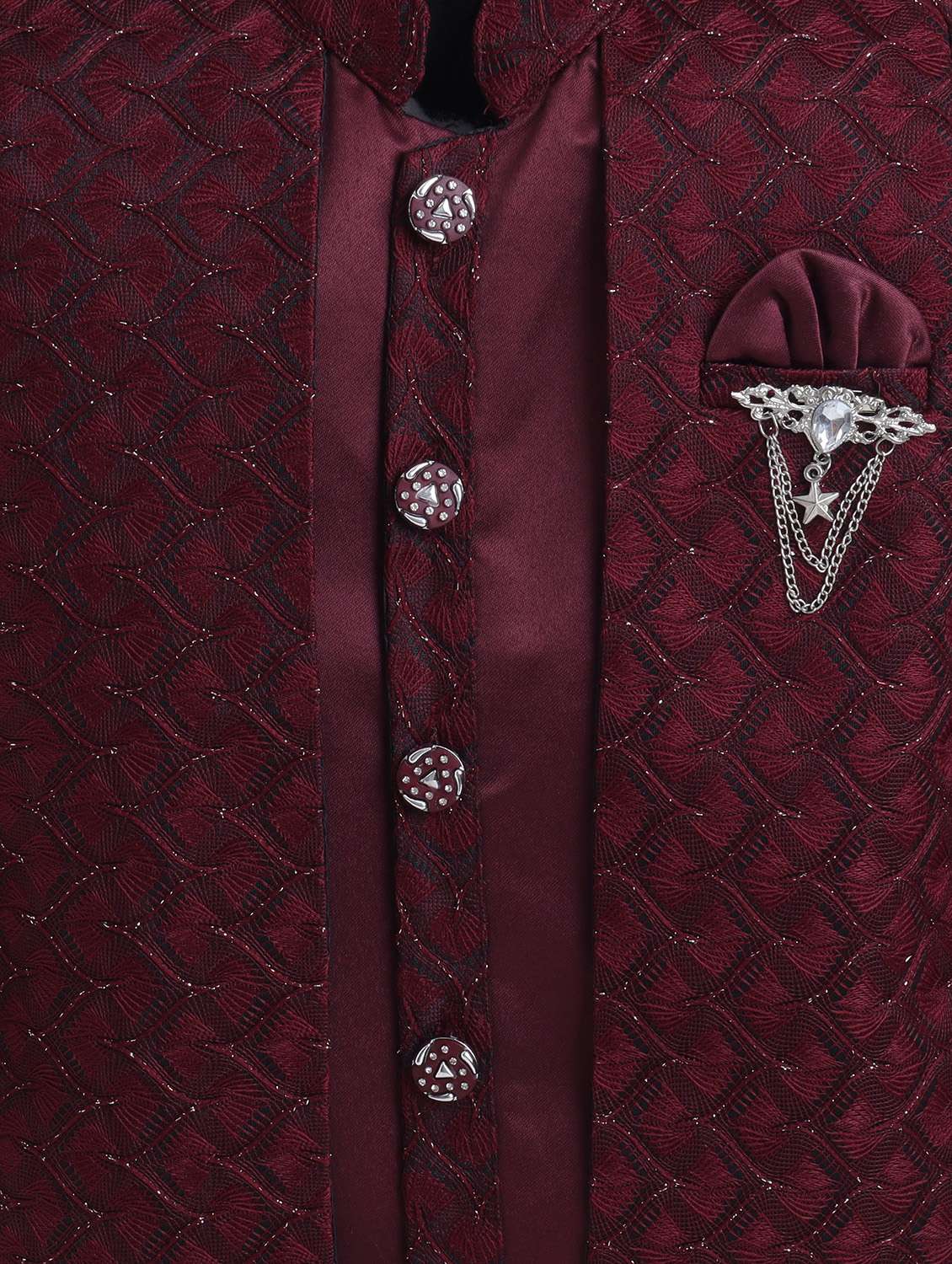 Maroon Polyester Sherwani Kurtas & Kurta Set - 22565367 -  Standard Image - 1