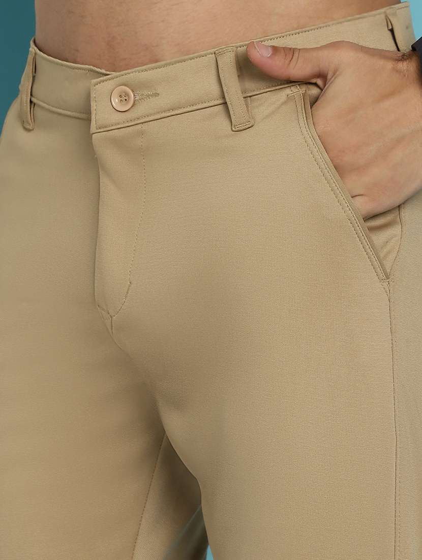 men solid mid rise slim fit chinos - 22565377 -  Standard Image - 1