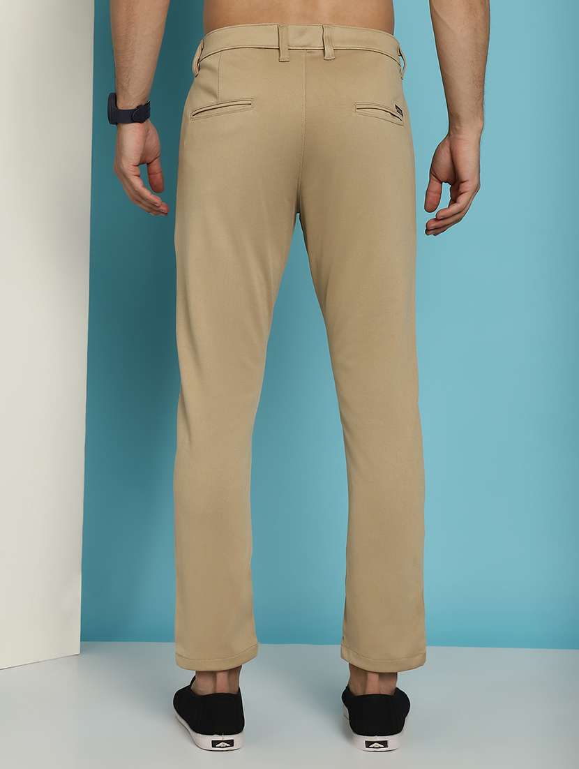men solid mid rise slim fit chinos - 22565377 -  Standard Image - 4