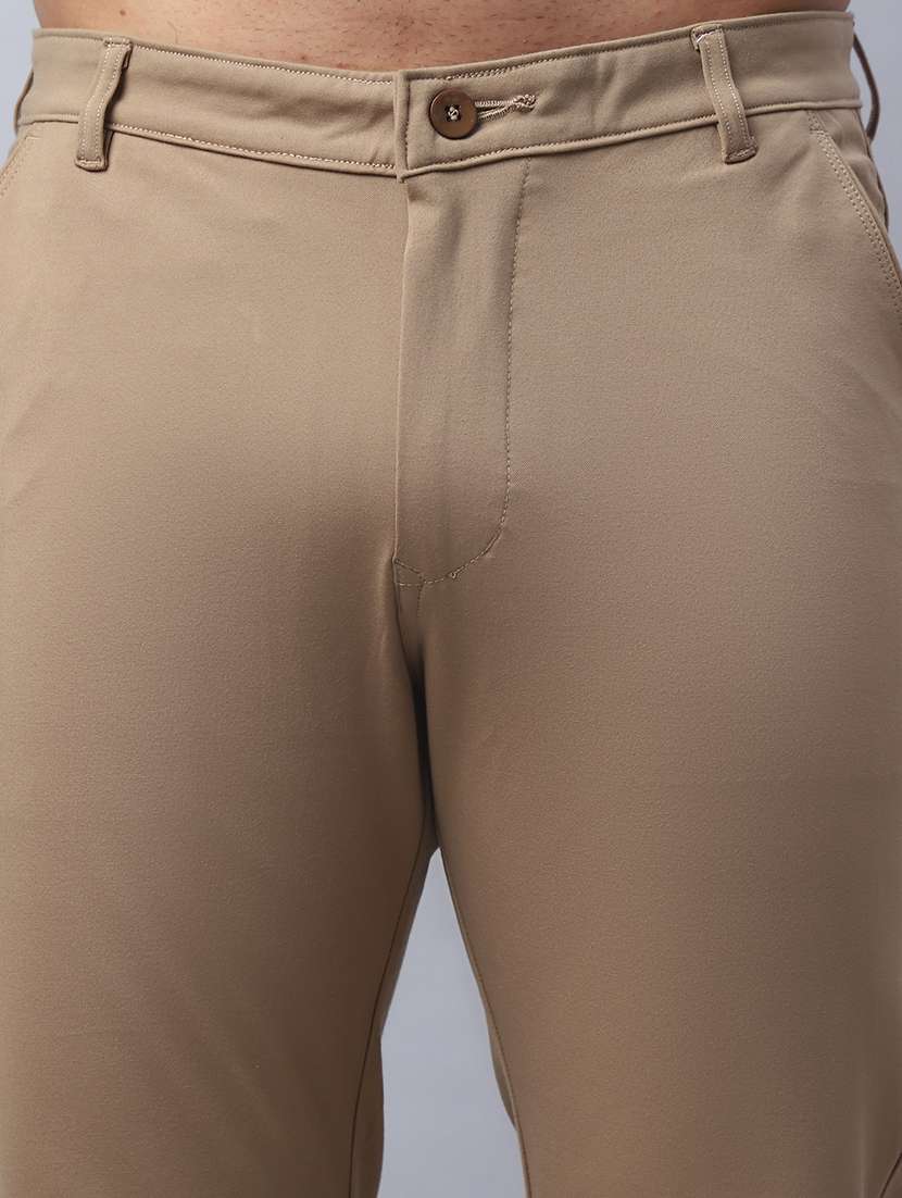 men solid mid rise slim fit chinos - 22565385 -  Standard Image - 1