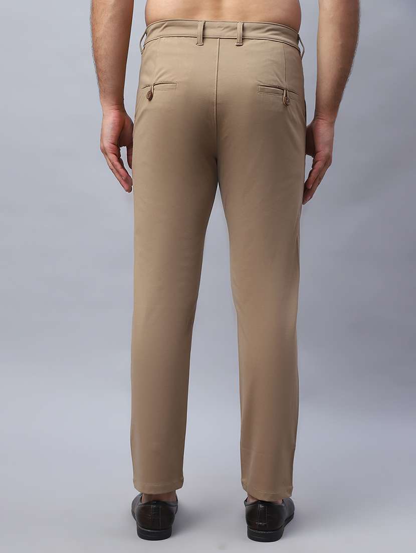 men solid mid rise slim fit chinos - 22565385 -  Standard Image - 4