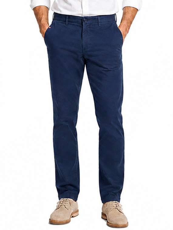 men solid mid rise slim fit chinos