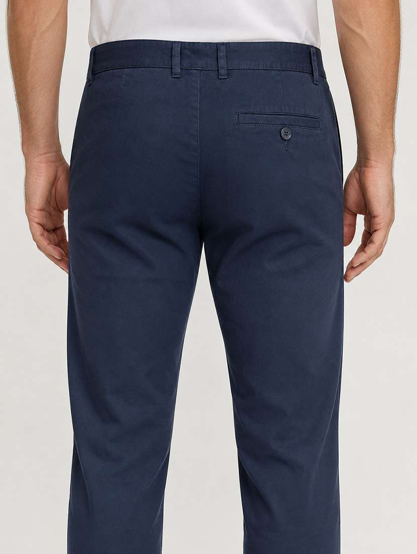 men solid mid rise slim fit chinos - 22565389 -  Standard Image - 4