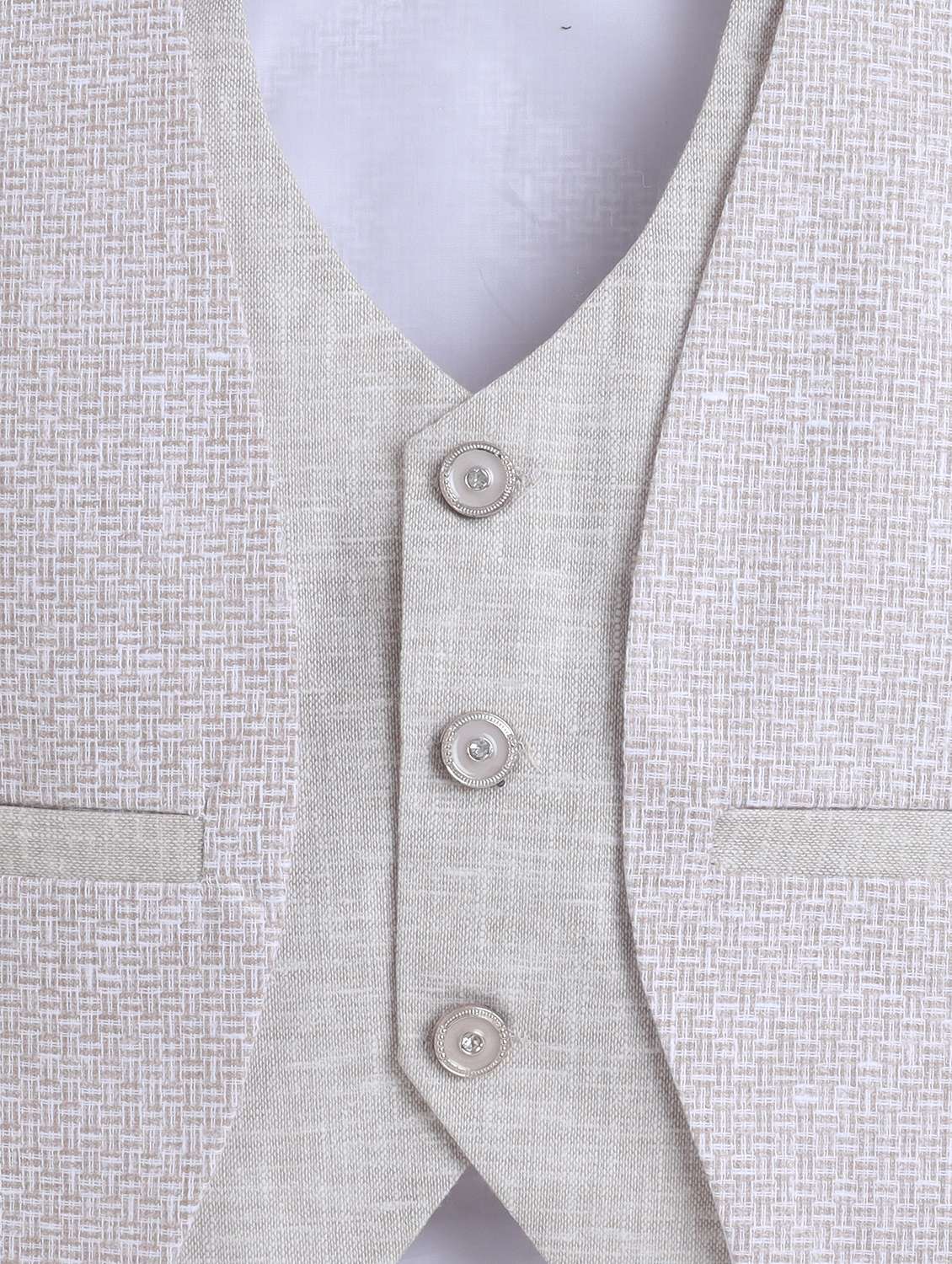 Beige Cotton Blend Suit Sets Twin & Dungaree - 22565411 -  Standard Image - 1