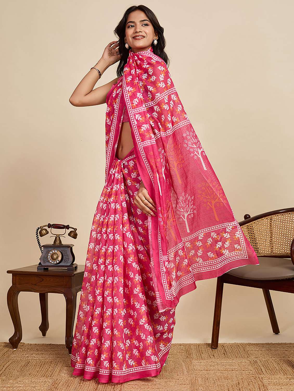 women printed casual wear saree - 22565651 -  Standard Image - 1