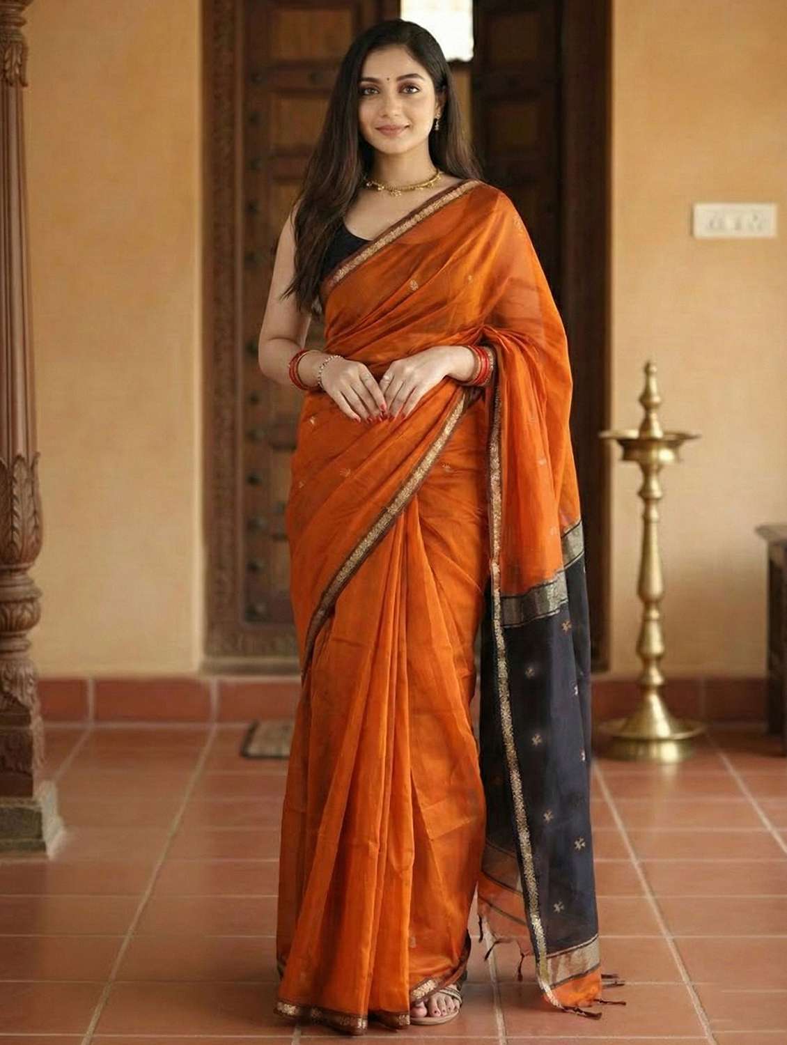 women self design southern silk saree with blouse - 22565671 -  Standard Image - 1