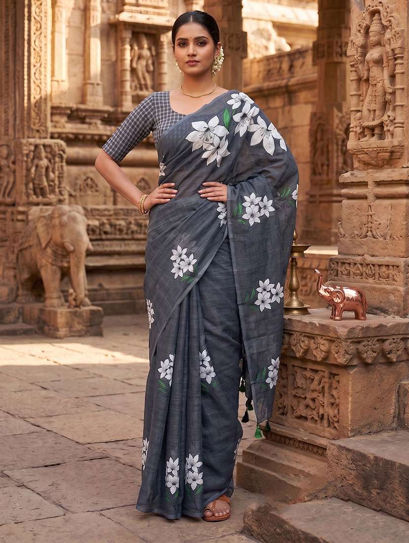 women printed casual wear saree - 22565820 -  Standard Image - 1
