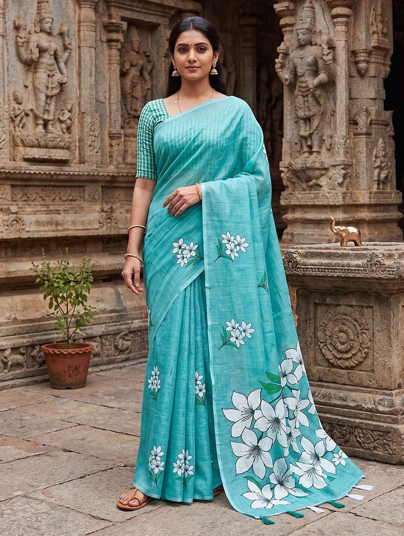 women printed casual wear saree - 22566043 -  Standard Image - 1