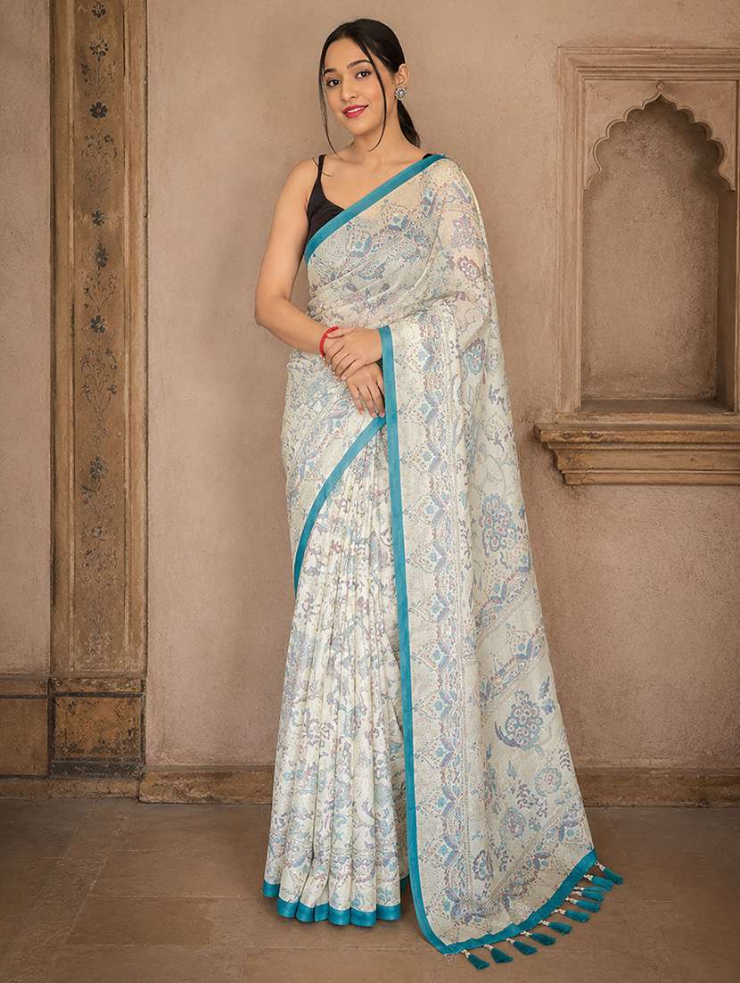 women printed casual wear saree