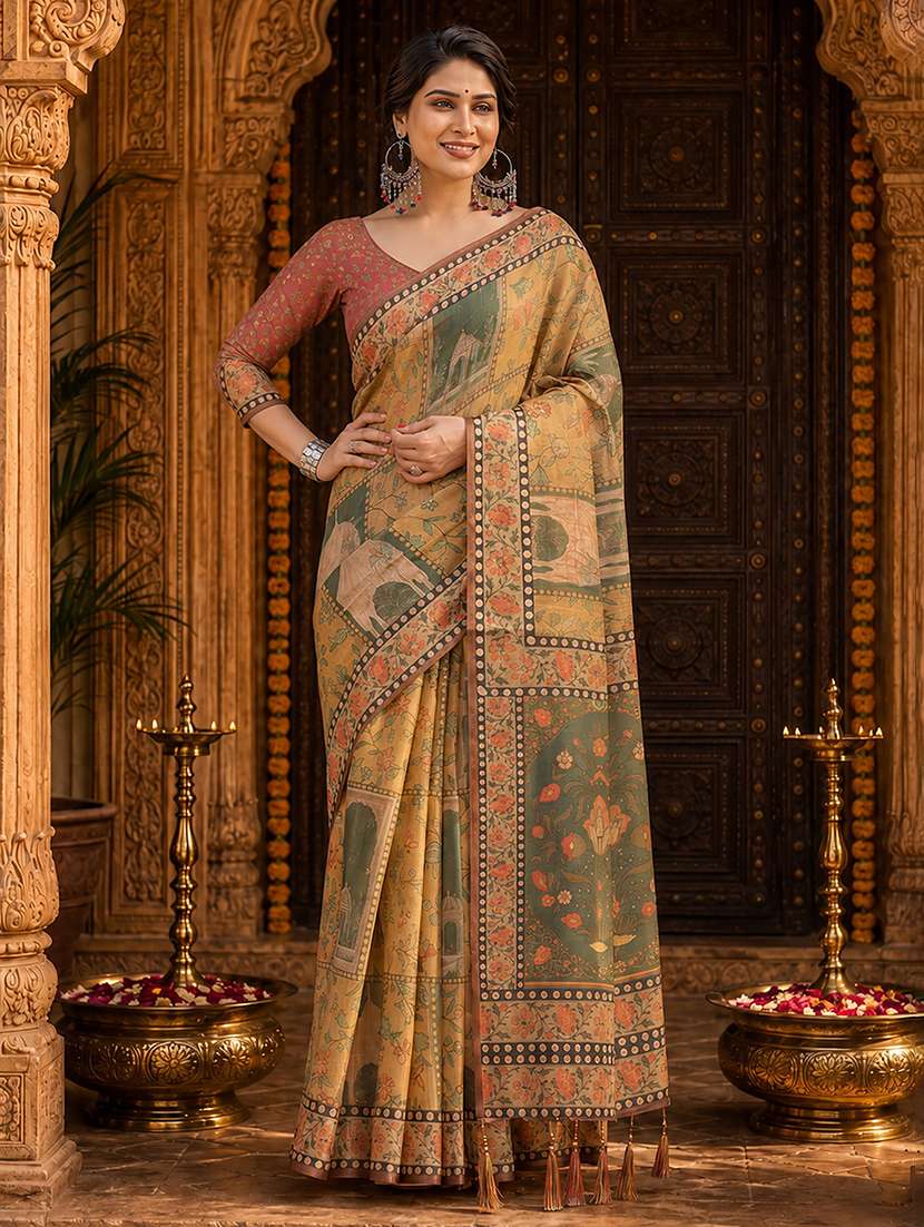 women printed casual wear saree - 22566369 -  Standard Image - 1