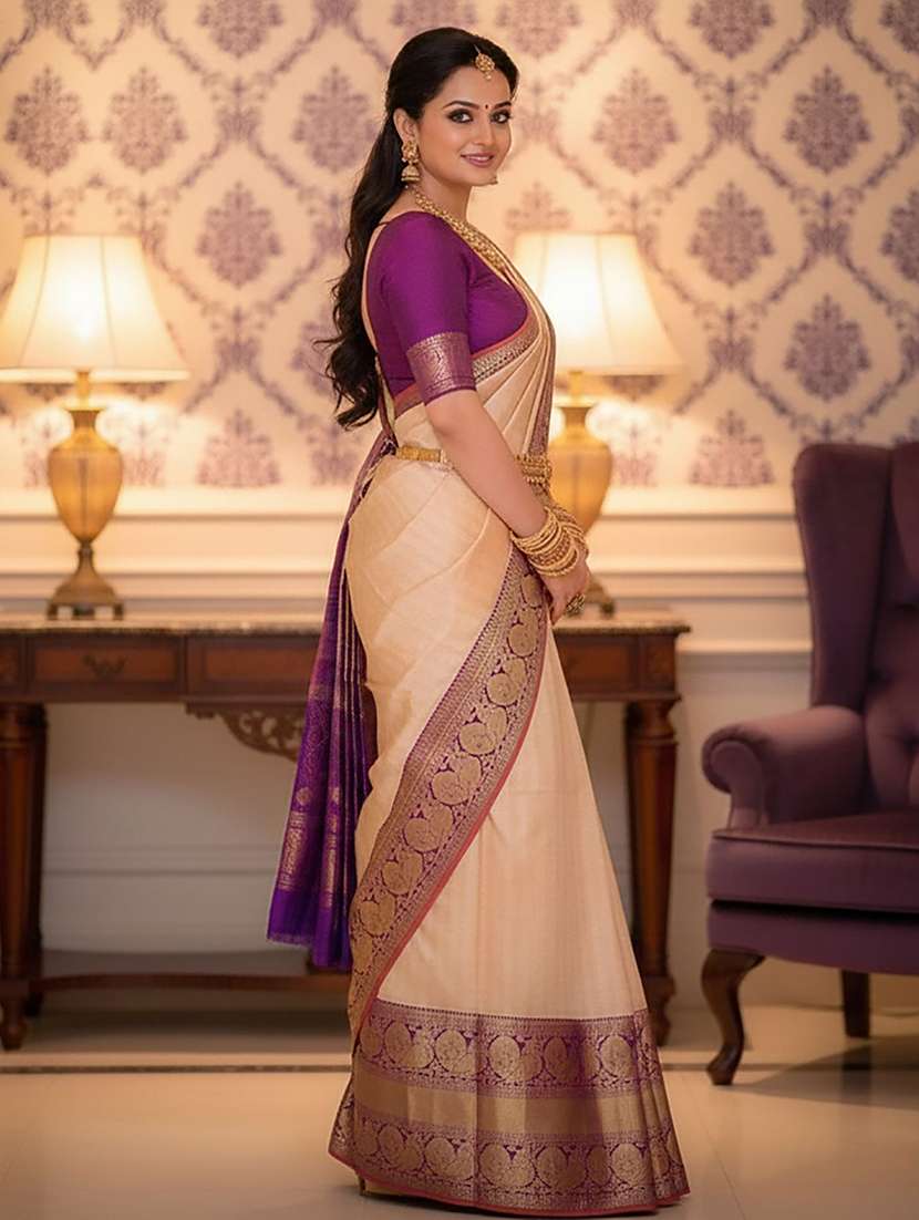 women self design kanjivaram saree - 22566390 -  Standard Image - 1