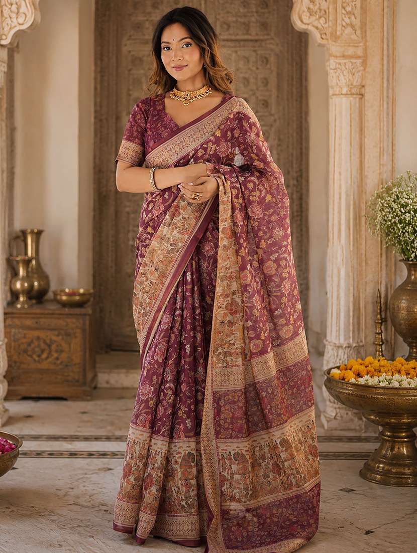 Women Printed Casual Wear Saree - 22566421 -  Standard Image - 1