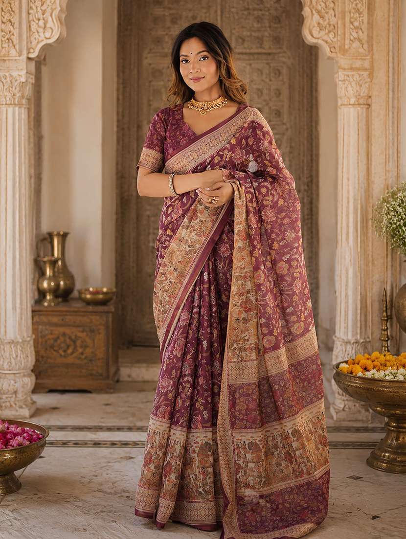 Women Printed Casual Wear Saree - 22566422 -  Standard Image - 1